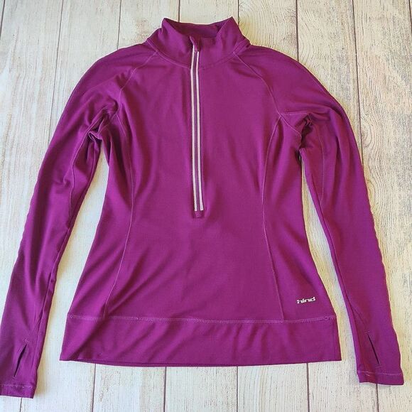 Hind fitted half zip mock neck athletic top sz S - Picture 4 of 8
